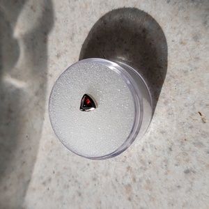 Mettle and Silver Orissa Garnet Trillion